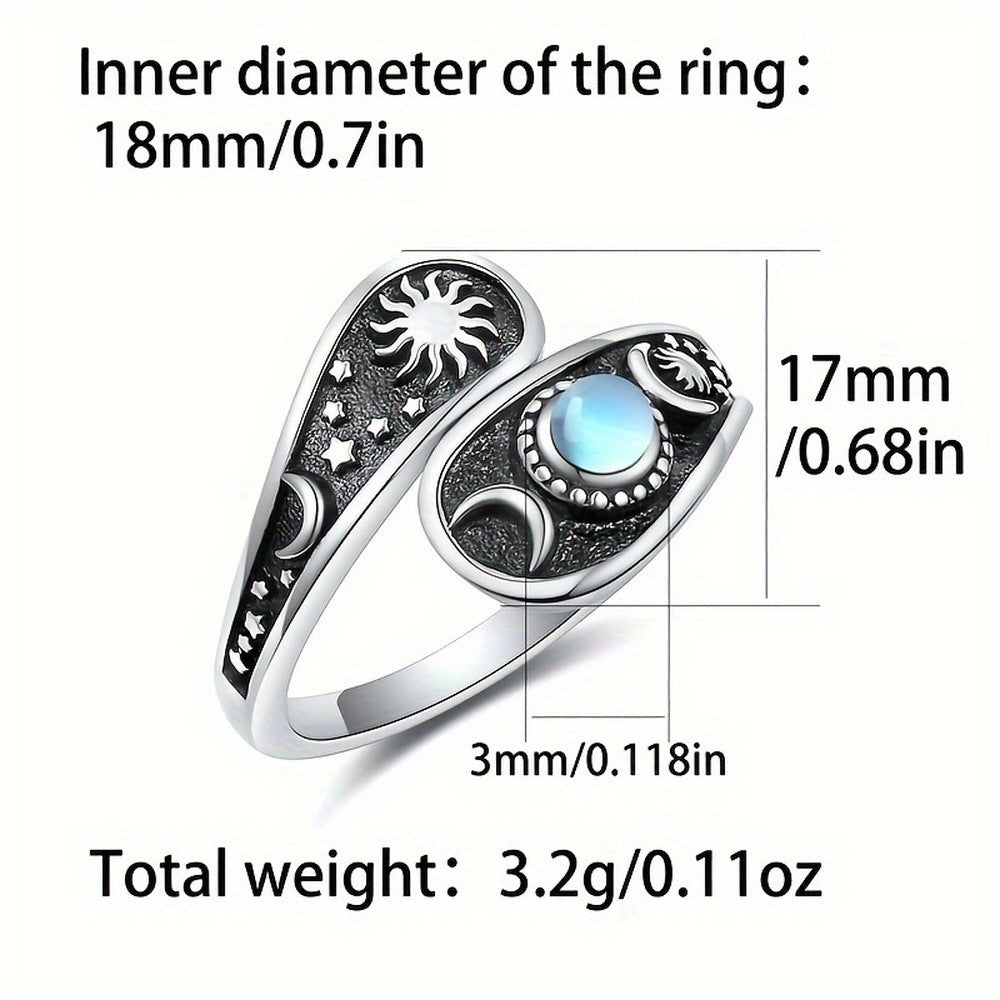 Moon Star Pattern Fashionable Women's Ring Pi-Mart