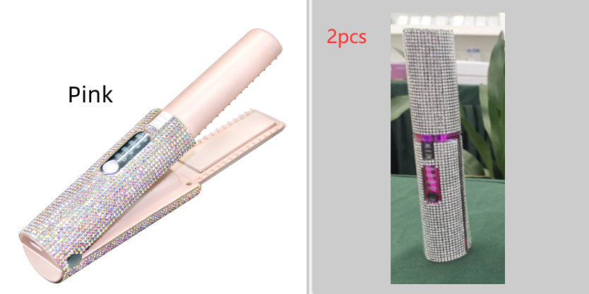 2-In-1 Electric USB Hair Straightening Brush Straightener Brush Multifunctional Comb Straightening Styler Hair Curler Pi-Mart