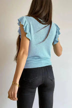 Cascading Ruffles Knit Tank Top - SJB-DIAMOND ELITES