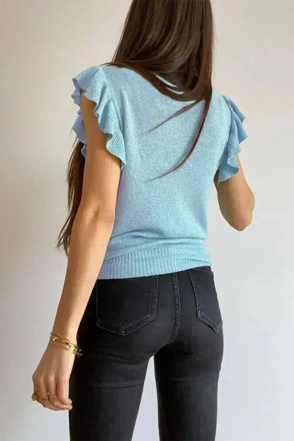 Cascading Ruffles Knit Tank Top - SJB-DIAMOND ELITES