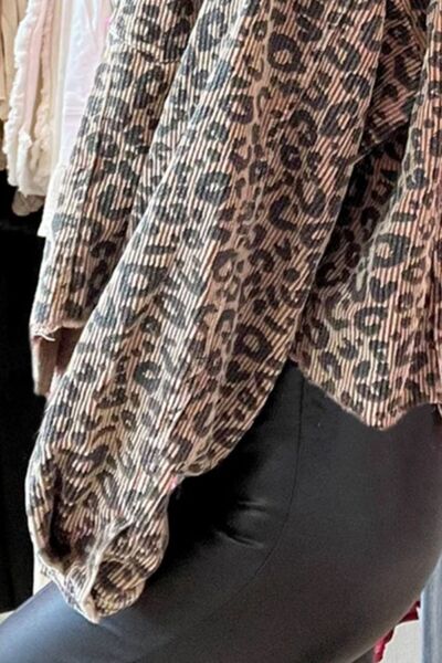 Lightweight Leopard Button Down Long Sleeve Jacket Bold & Trendy Luxury Print Outerwear Stevvex