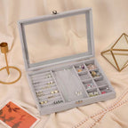 Transparent, fashionable and exquisite dust ring storage box, earrings, earrings, necklace storage box, flannel jewelry jewelry storage box, jewelry display jewelry box. - SJB-DIAMOND ELITES