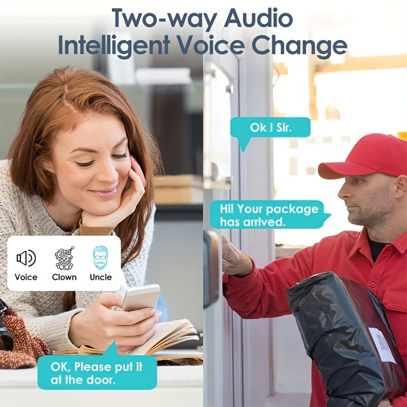 1pc SMCM Wireless Video Doorbell with HD Camera, Wide Angle, Intelligent Voice Intercom, WiFi Enabled, Battery/USB Dual Power, ≤36V, 600mAh Rechargeable Lithium Polymer Battery, App Control, HD Night Vision, 2.4G WiFi Only Lootquake LLC