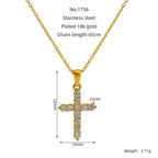 Ins Style Vintage Cross Zircon Necklace