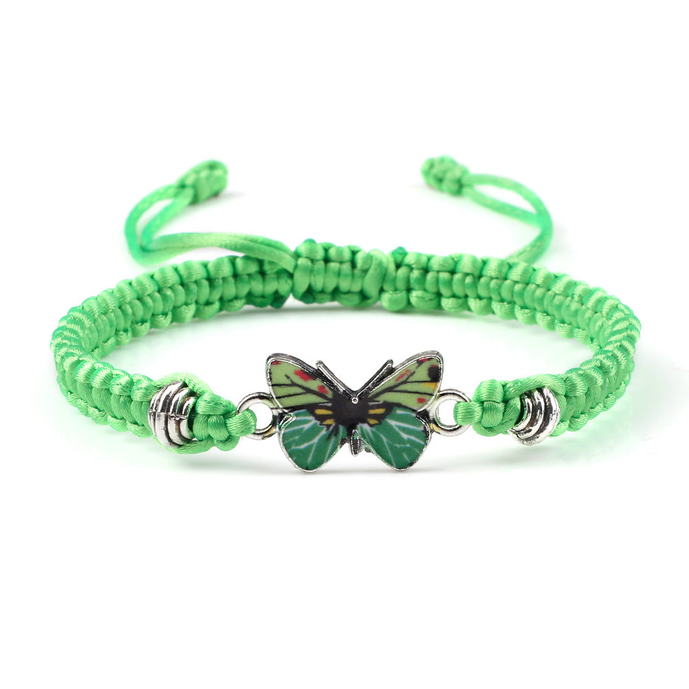 Couple Butterfly Buckle Braided Bracelet Pi-Mart