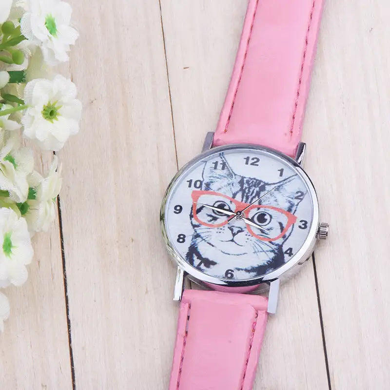 Cute Lady Simple Fashion Trendy Eyes Cat Digital Watch Lootquake LLC