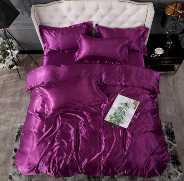 Bed Sheet Quilt Cover Naked Sleep Cool Silk Single Three Piece Set Pi-Mart