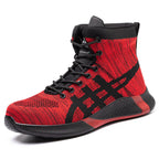 Winter Plush Boots Men Labor Protection Anti-smash Anti-puncture Work Shoes Warm Thickened Breathable Lace-up Safety Shoes Pi-Mart