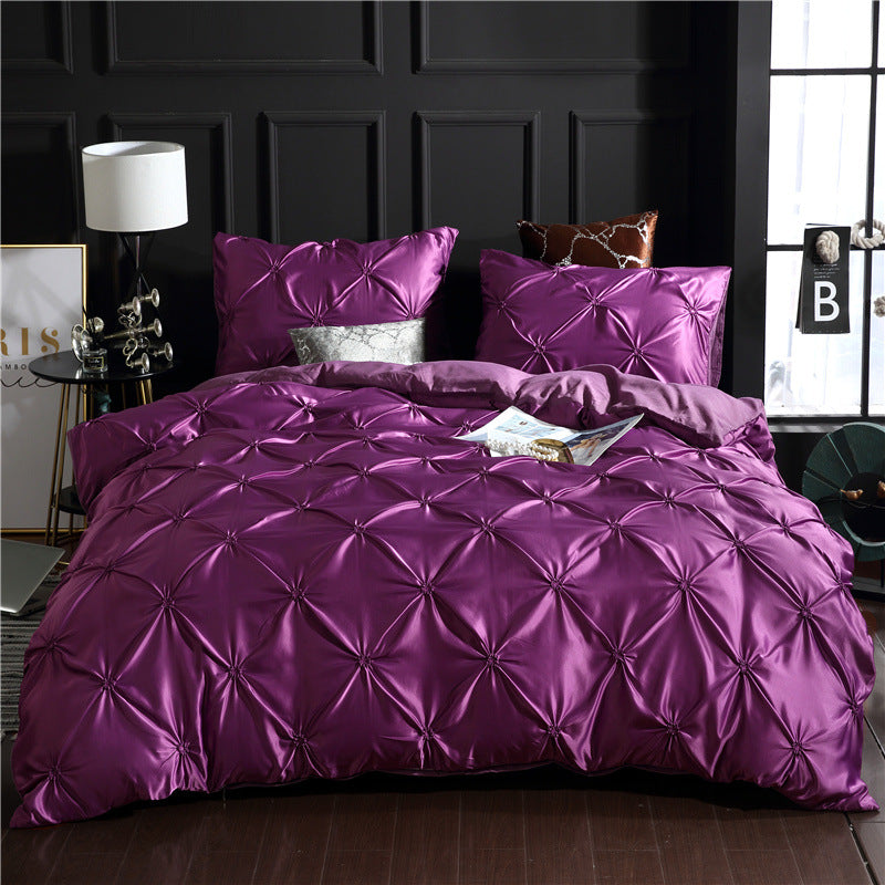 Three-piece Solid Color Bed Sheet Duvet Cover Pi-Mart