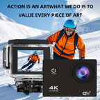 4K WIFI Action Camera: Unleash Your Visual Creativity with 170° Ultra-Wide Angle, Crisp 2" Display, And Ample 32GB Memory. Paired with A Remote Control Accessory Kit for Ultimate Convenience. Father's Day Gift, Capture And S Lootquake LLC