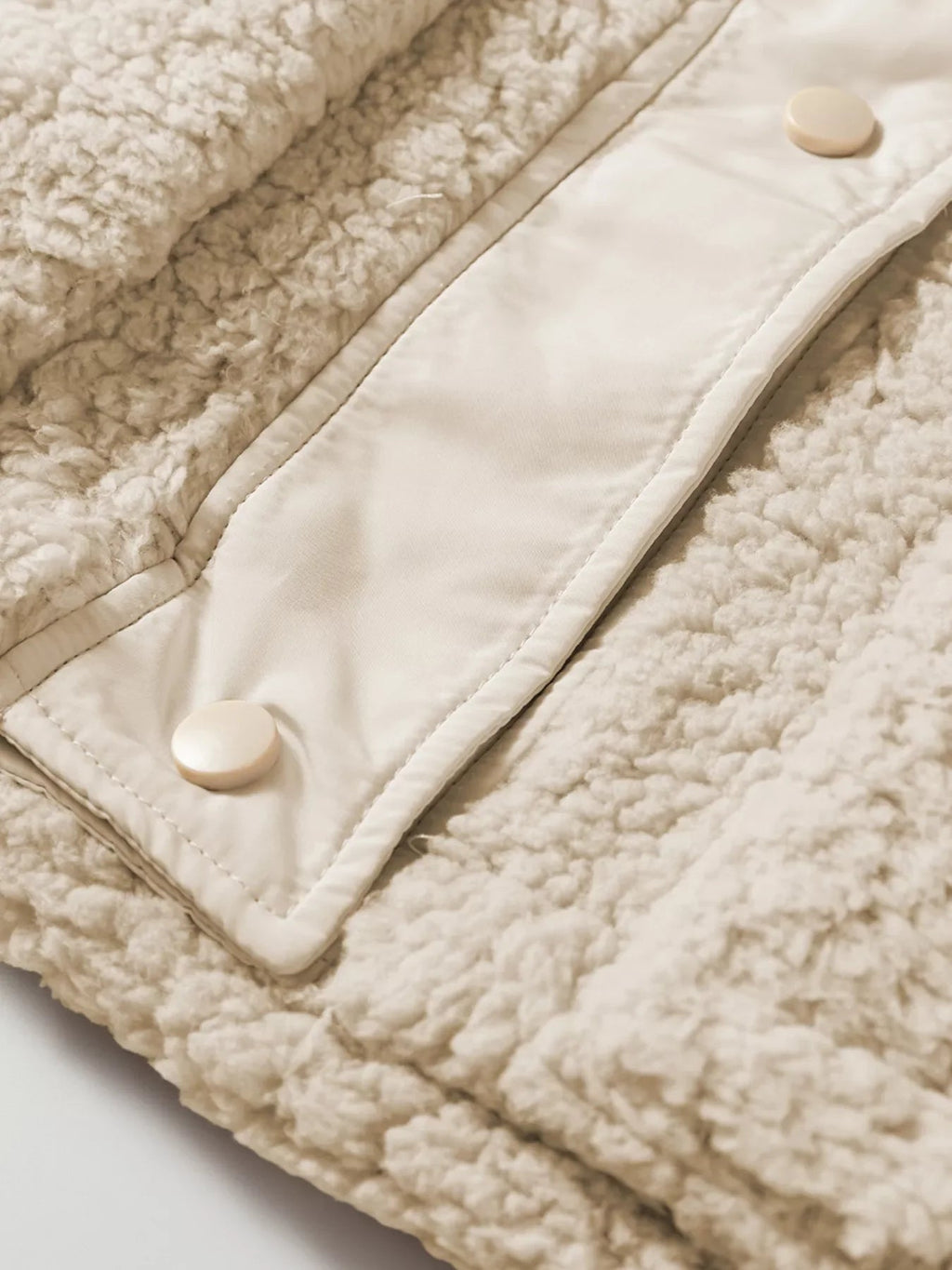 Faux Fur Snap Button Front Knot Side Plush Vest THRIXINE