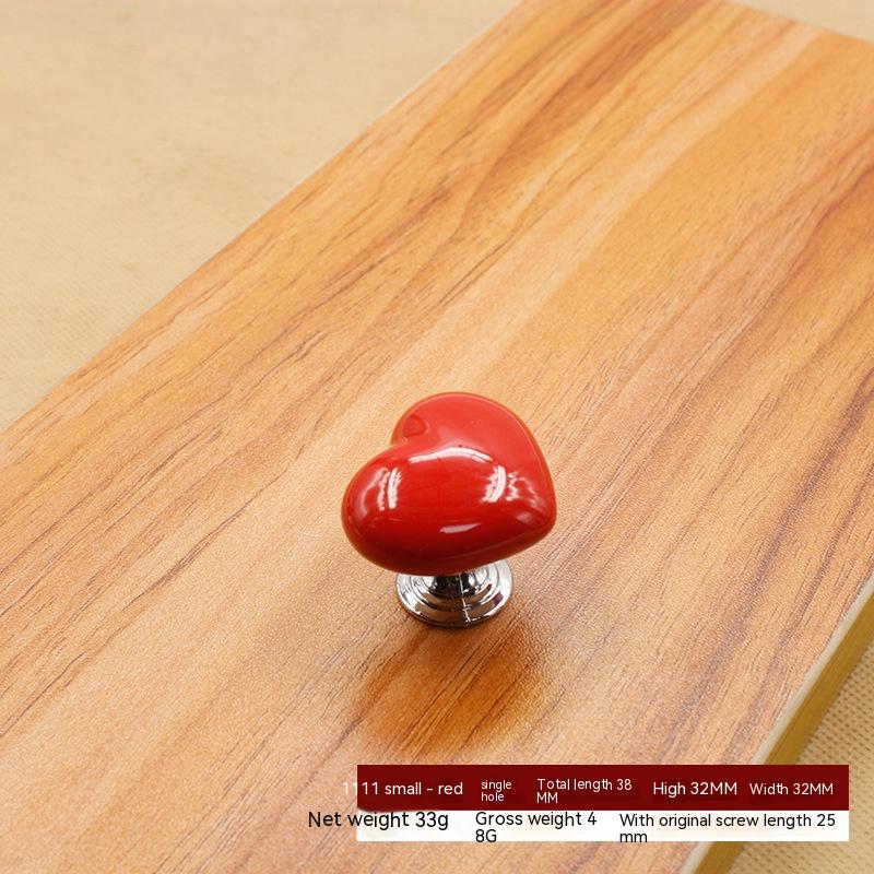 Wardrobe Drawer Cabinet Door Color Heart-shaped Ceramic Handle Pi-Mart
