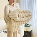 1pc Luxurious Faux Rabbit Fur Throw Blanket - Cozy for Couch, Office, Outdoor & Travel Use - Double-Sided, Warm & Lightweight Lootquake LLC
