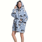 1pc Home Wearable Lazy Blanket Hooded Cold Wear Outdoor Cold Clothes Lazy Sweatshirt Soothing Fleece Thick Robe