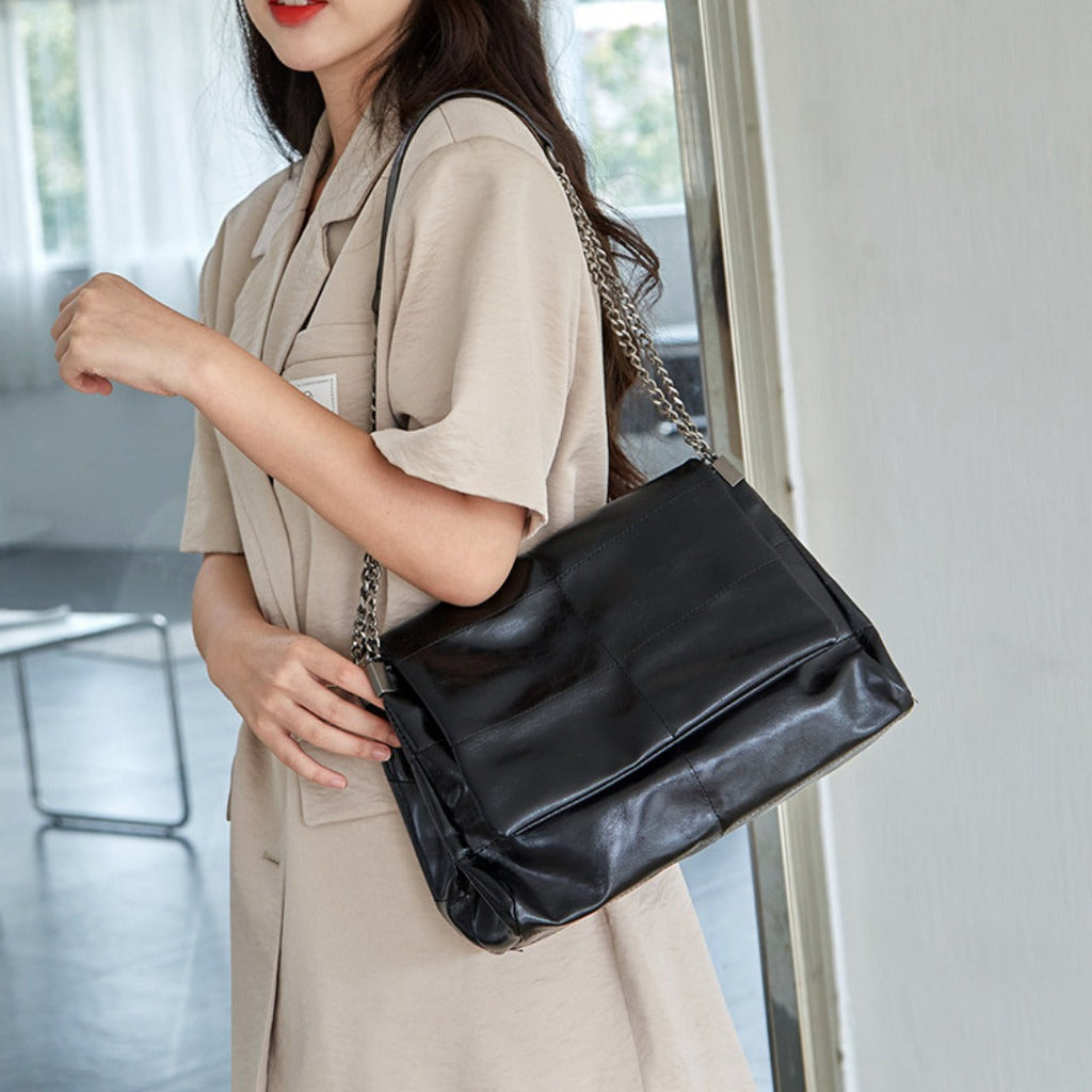Crossbody shoulder quilted large capacity bag women, versatile commuter bag, chain crossbody bag, shoulder bag - SJB-DIAMOND ELITES