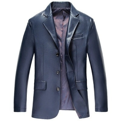 Middle Aged And Elderly Fathers Wear Loose Casual Leather Jackets Pi-Mart