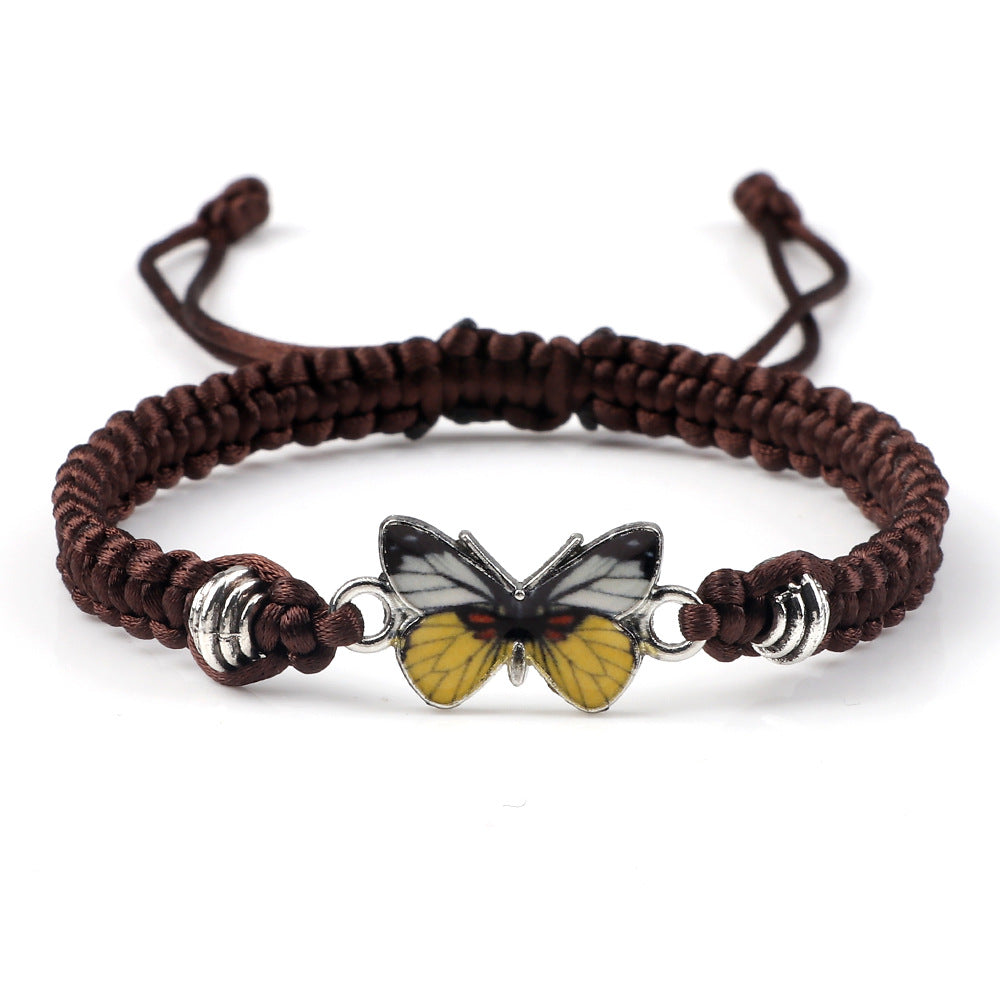 Couple Butterfly Buckle Braided Bracelet Pi-Mart