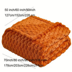 1pc Super Soft 3D Jacquard Flannel Blanket - Burnt Orange Fuzzy Throw with Cozy Lightweight Design for All-Season Home Decor, Perfect for Couch, Sofa, Bed, Chair - 300GSM Warm and Fuzzy Texture for Ultimate Comfort Lootquake LLC