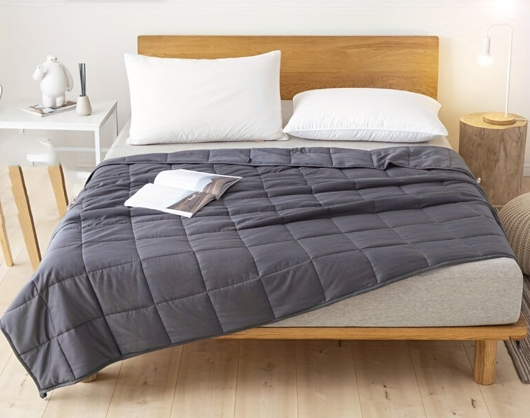 1pc Weighted Blanket 15 Lbs, 20lbs, 25lbs For Adults, Heavy Blanket With Breathable Fabric And Premium Glass Beads, Suitable For Queen/King Size Bed, Dark Grey Lootquake LLC