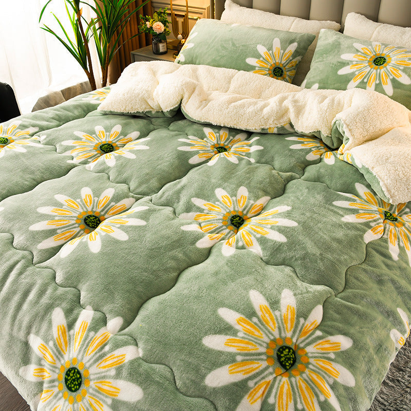 Thick Lamb Fleece Winter Quilt Warm Flannel Pi-Mart