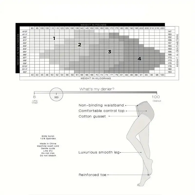 4 Pairs Women's Sheer Tights 20 Denier Control Top Pantyhose With Reinforced Toes - SJB-DIAMOND ELITES