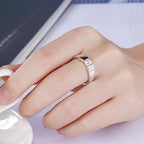 18K White Gold Plated Diamond Doppel Herz Ring