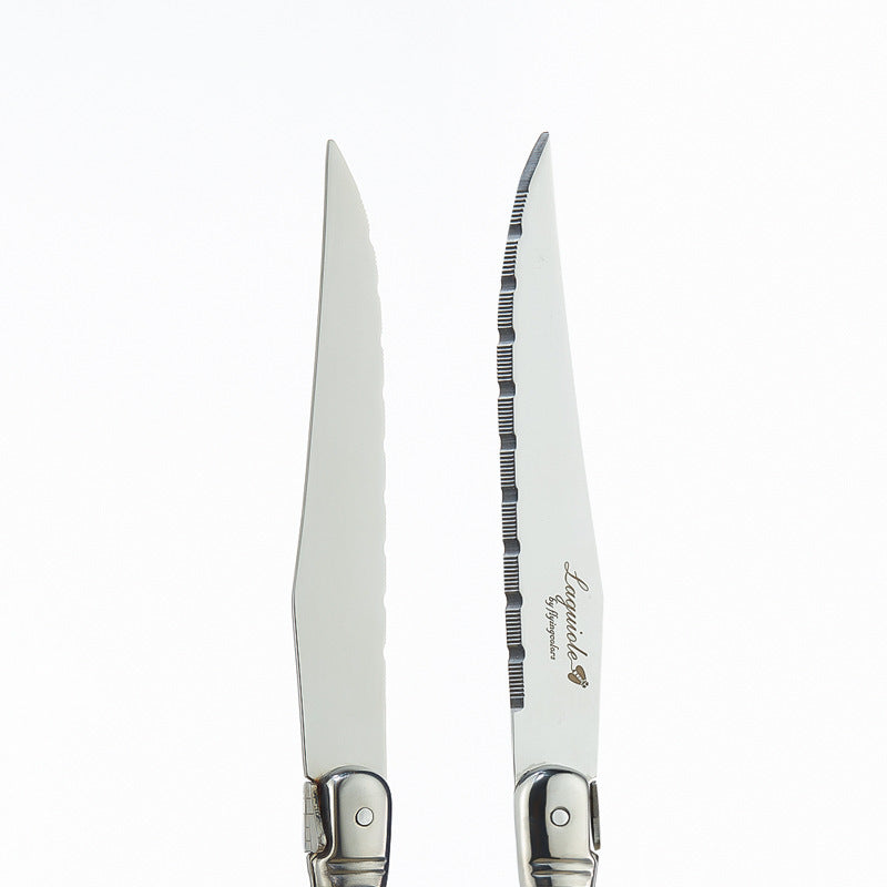 Stainless Steel Rosewood Wooden Handle Western Knife Steak Knife And Fork Set Pi-Mart