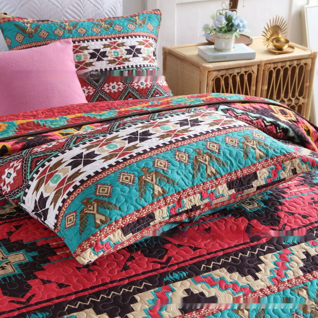 Brushed Fabric Quilted Bed Cover High Quality Polyester Cotton Three-piece Set Pi-Mart