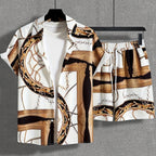 Men's Casual Suit 3D Digital Printing Short Sleeve Shirt Hawaii Suit Lootquake LLC