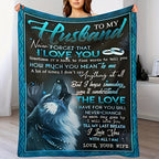 1pc Flannel Blanket, To My Husband From Wife Blanket, Soft Throw Blanket For Couch Bed Sofa And Travelling