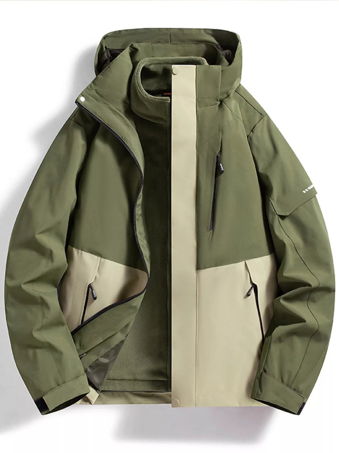 AquaGuard Men's All-Weather Zip Hoodie Plus Sizes THRIXINE
