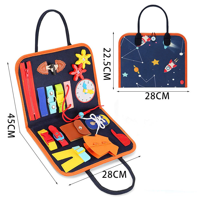 New Busy Book Children's Busy Board Dressing And Buttoning Learning Baby Early Education Preschool Sensory Learning Toy Pi-Mart