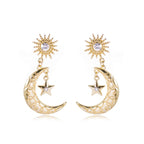 Star and Moon Drop Earrings Pi-Mart