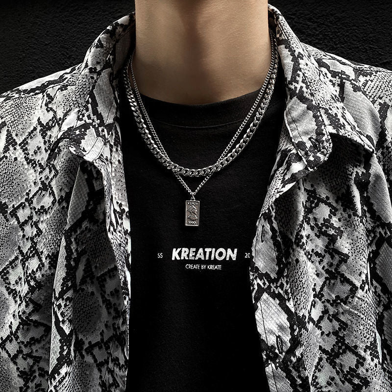 Double Layer Cuban Chain Necklace Pi-Mart