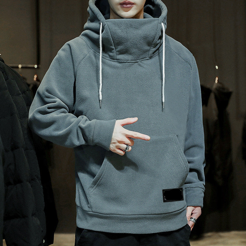 Unisex Loose Fit Fleece Pullover Hoodie - Autumn Casual Hooded Sweatshirt (Grey, Black, Orange, Khaki) Pi-Mart