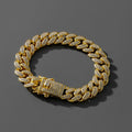 Rhinestone Paved Cuban Link Chain Bracelet Pi-Mart