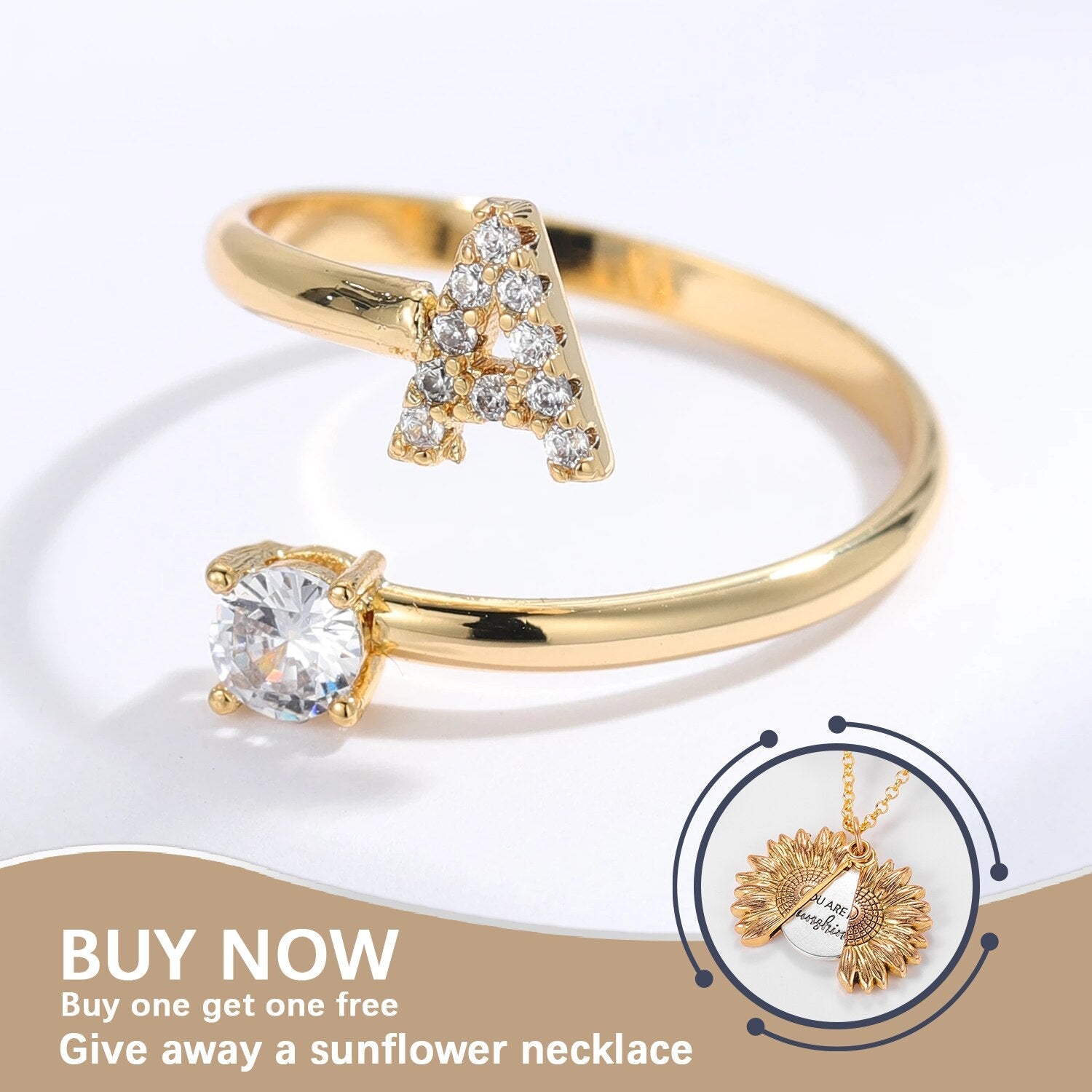 Adjustable Initial Letter Rings Pi-Mart