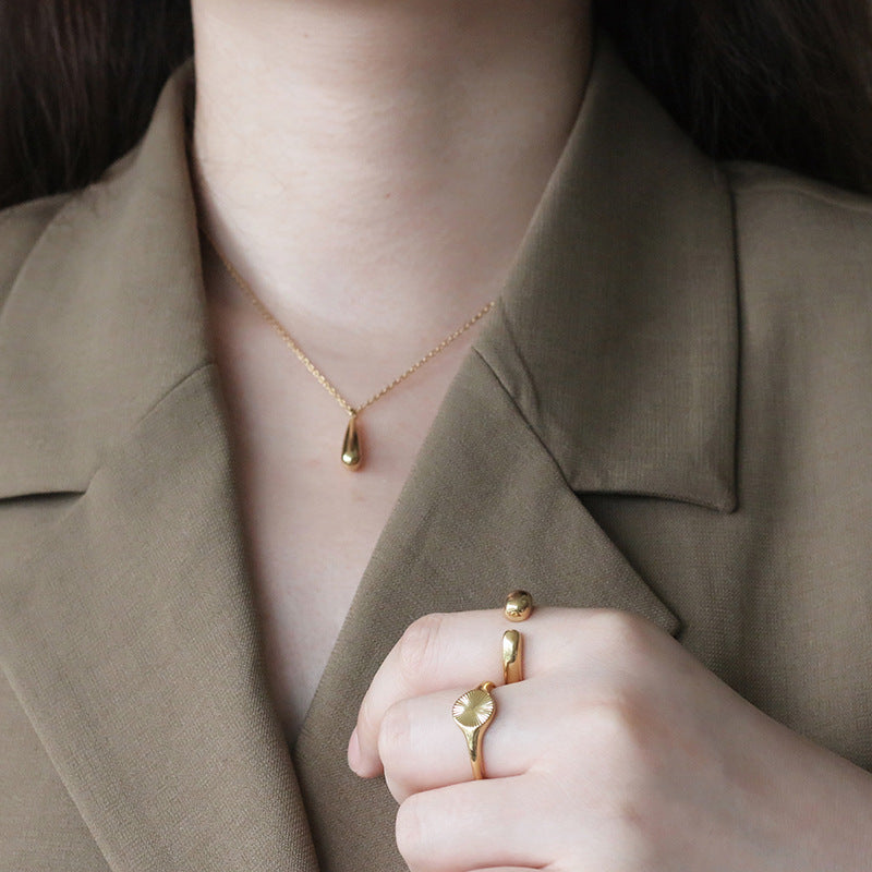 Minimalist Dainty Rays Circle Index Ring Pi-Mart