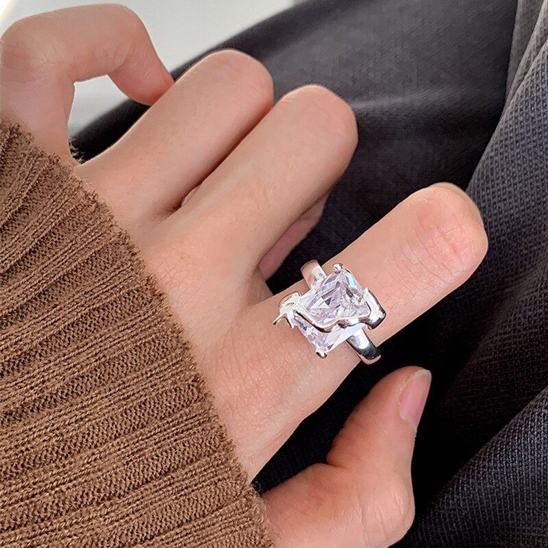 Square Zircon Ring - SJB-DIAMOND ELITES