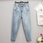 Plus Size Women's Loose Harem Denim Pants for Summer