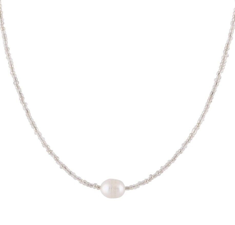 Artistic Vintage Bead Necklace Natural Freshwater Pearl Pi-Mart