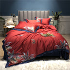 Bed Sheet Duvet Cover Simple Embroidery Four-piece Pure Cotton Pi-Mart