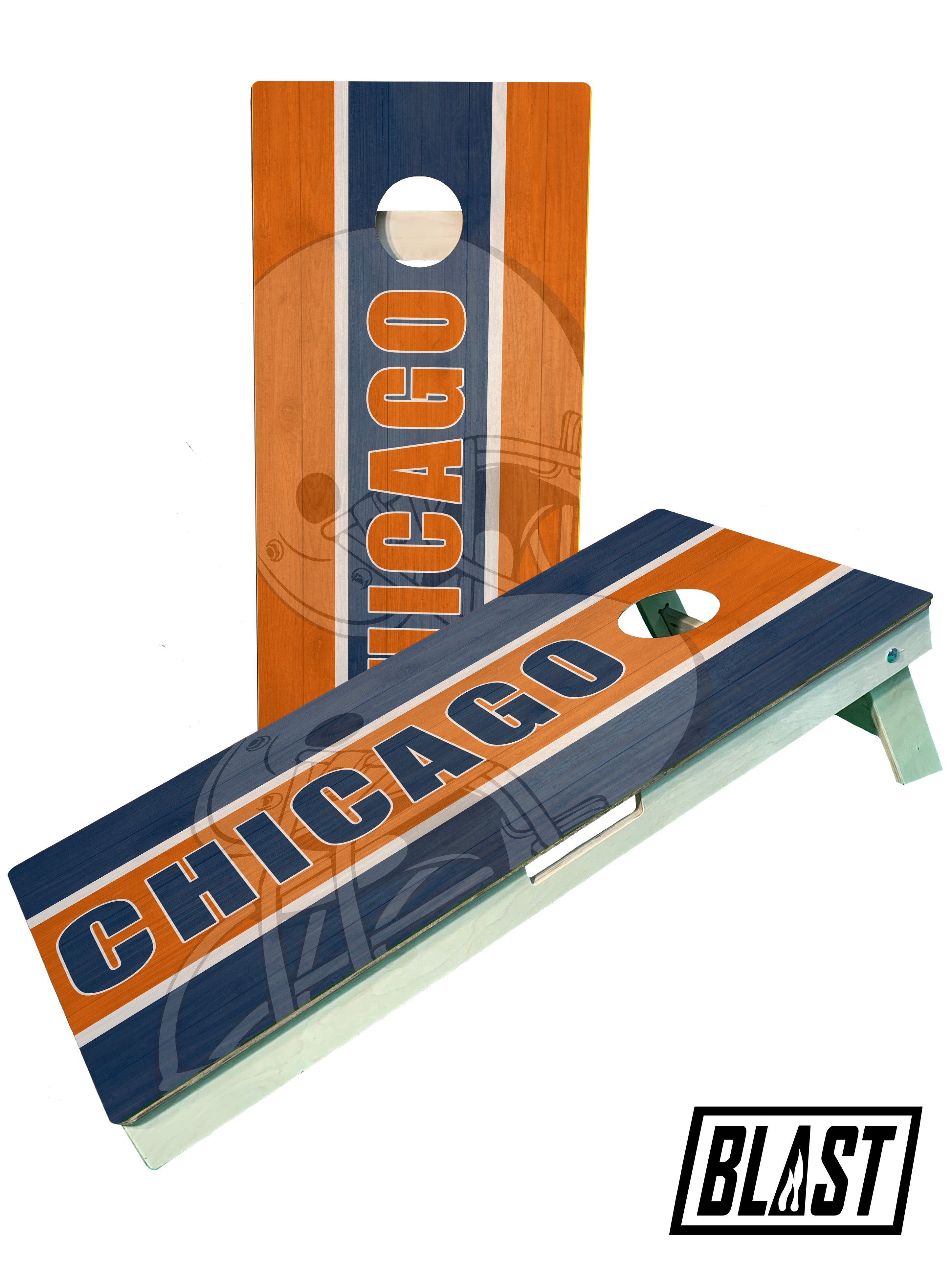 Chicago Football Team Cornhole Boards, ACL Regulation, Illinois Tailgate Games - SJB-DIAMOND ELITES