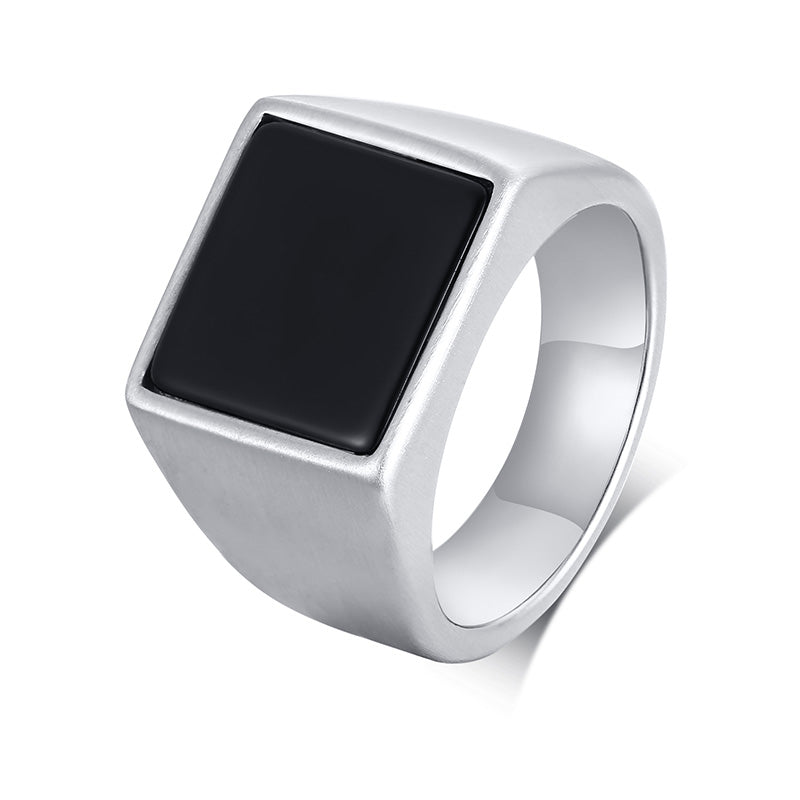 Stainless Steel Square Signet Ring Pi-Mart