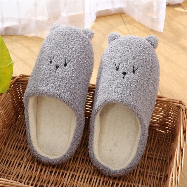 Plush Bedroom Cotton Fluffy Slippers Pi-Mart