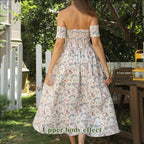 Women's Off Shoulder Strapless Floral Dress - SJB-DIAMOND ELITES