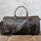 Men's Retro Genuine Leather Super Large Capacity First Layer Cowhide Leather Hand Luggage Bag Pi-Mart