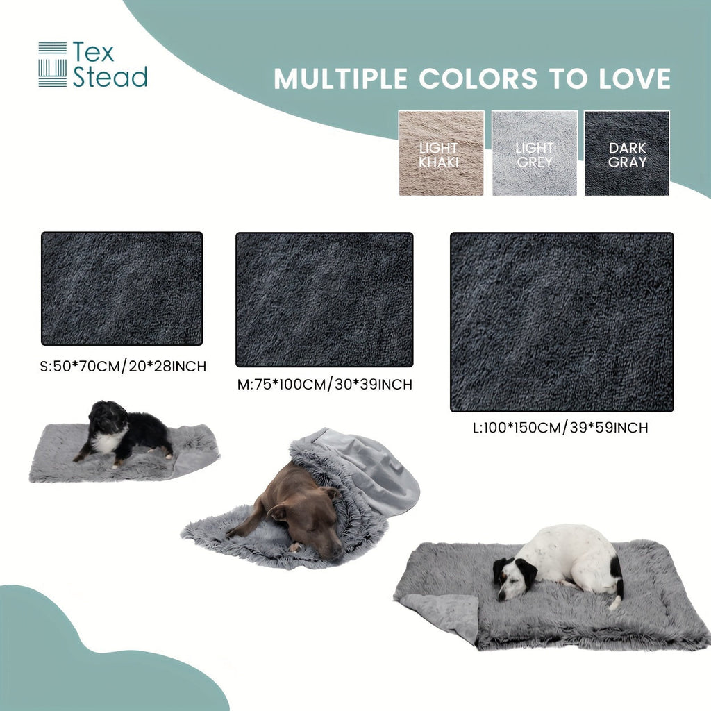 1pc Long Plush Dog Blanket, Soft Dog Throw Blanket, Reversible Dog Calming Bed Mat Sofa Cover Lootquake LLC