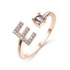 Adjustable 26 Initial Letter Ring Fashion Jewelry For Women Simple Elegant Jewelry Pi-Mart