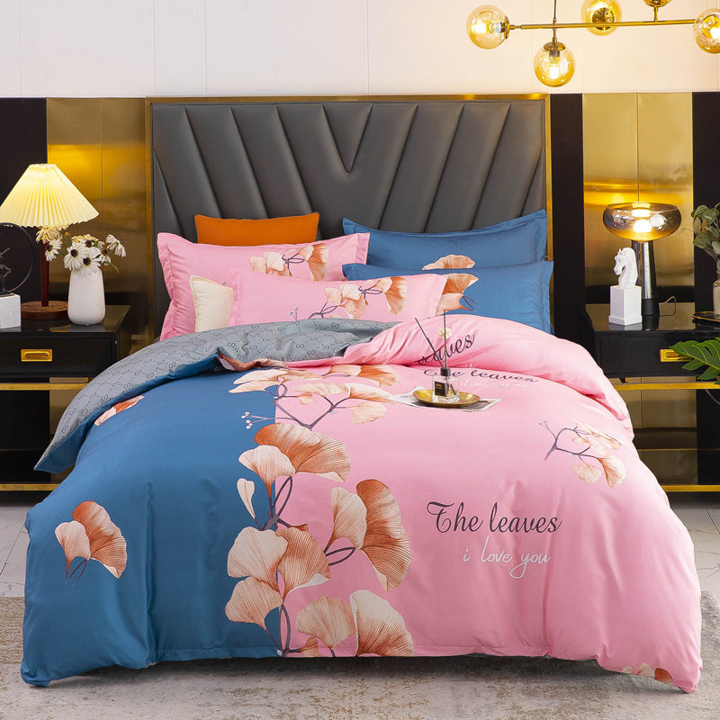 Thickened Brushed Four-piece Winter Bed Sheet And Duvet Cover Three-piece Bedding Set Pi-Mart